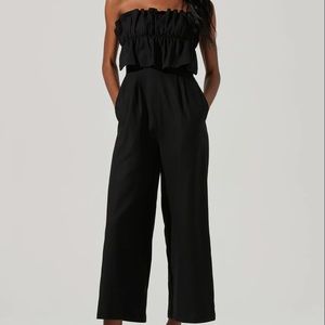 ASTR the label ruffle bust tie back jumpsuit